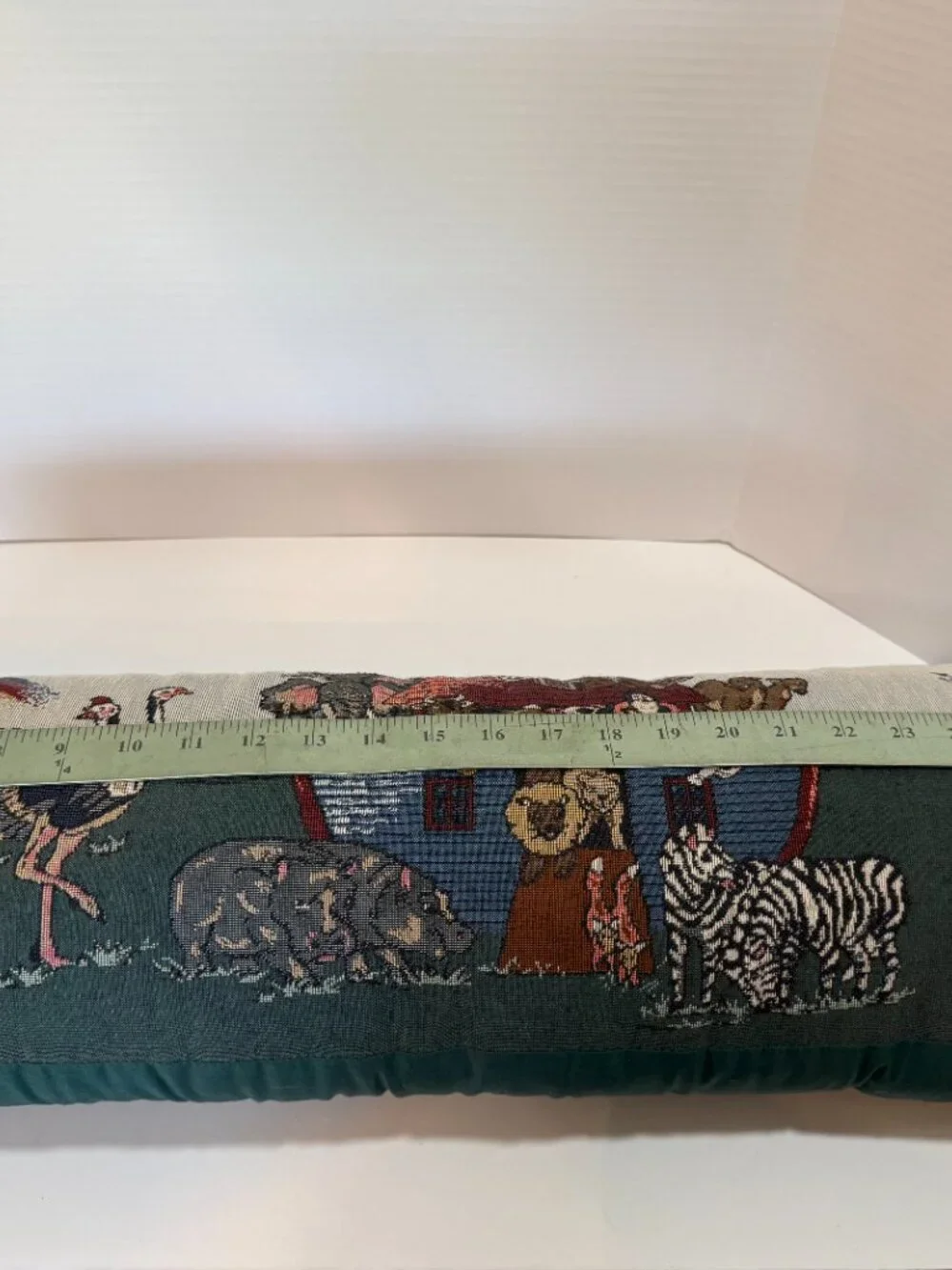 Vintage Noahs’s Ark Tapestry Large Bolster style Pillow
